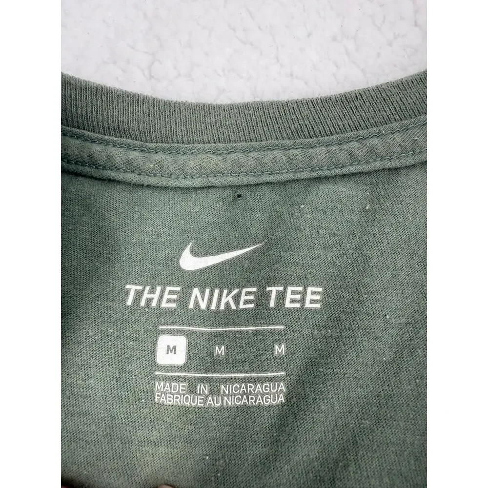 Nike‎ Olive Green Nike Logo Just Do It Short Sleeve Crew Neck T Shirt Medium